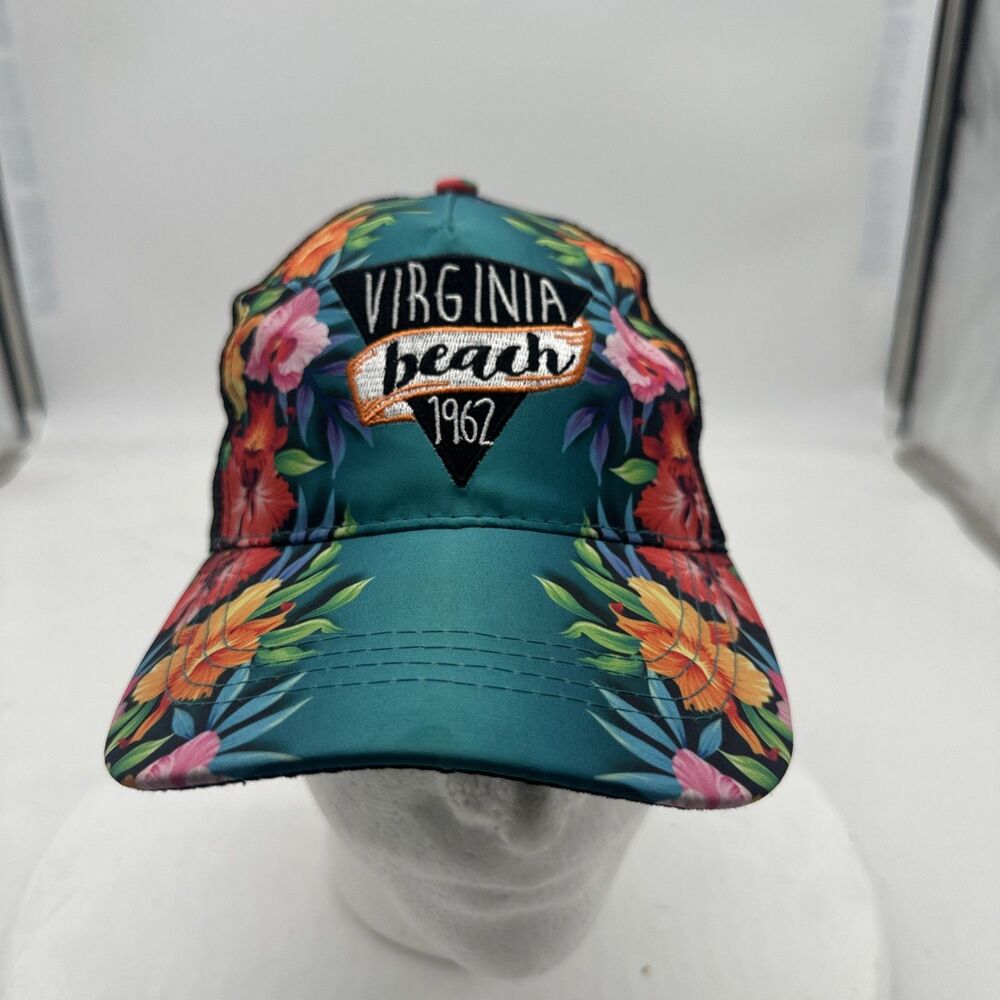 Vintage colorful tropical Virginia beach 1962 snap back hat